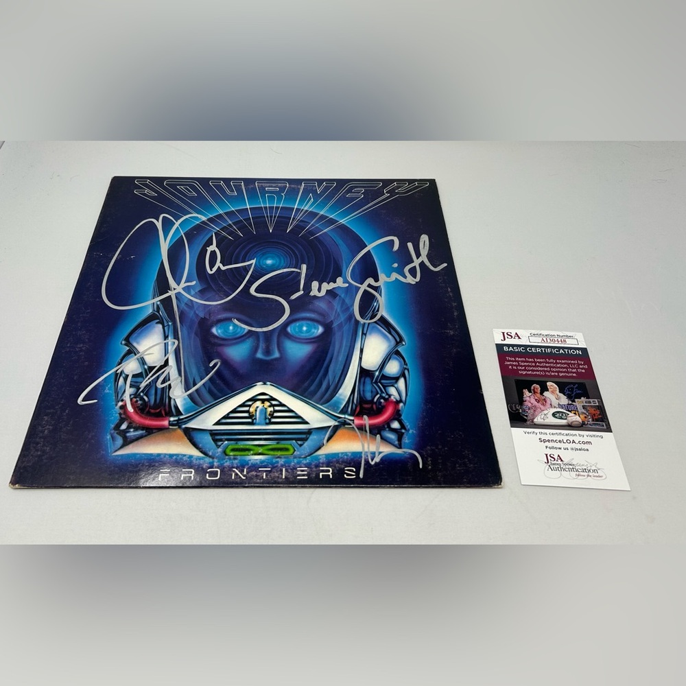 Journey signed Frontiers Album JSA COA‎
